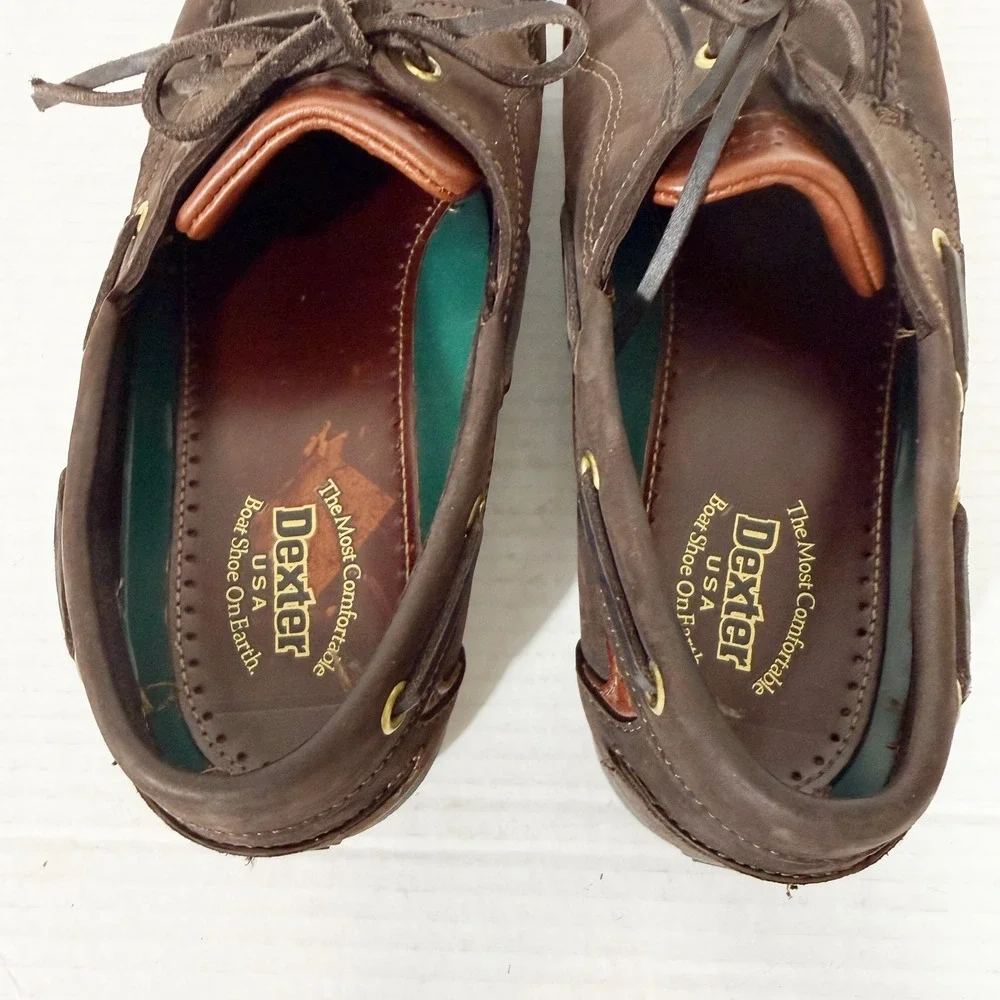 Vintage Dexter USA Navigator Brown Leather Boat Shoes Brown 979693 Men's Size 11